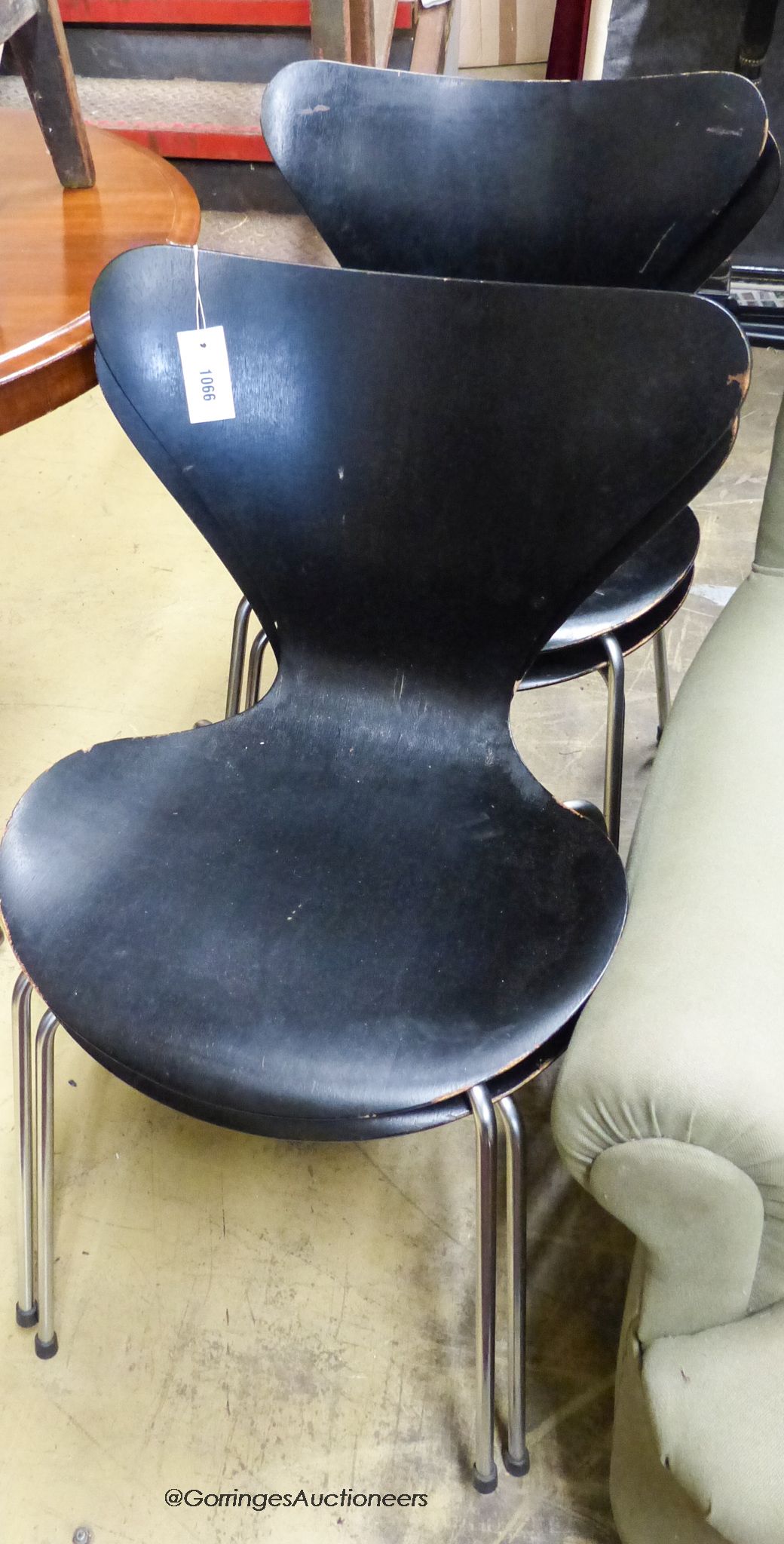 A set of four Arne Jacobsen chairs